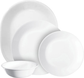 Corelle סט צלחות קורל 19 חלקים ל6 סועדים של קורנינג  דגם Winter frost  תוצרת ארה"ב
