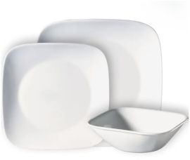 Corelle סט צלחות קורל  36 חלקים 12 סועדים דגם Pure White