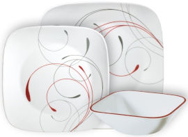 Corelle סט צלחות קורל 36 חלקים 12 סועדים דגם Splendor Square