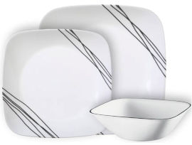 Corelle סט צלחות קורל  36 חלקים 12 סועדים דגם Simple Sketch