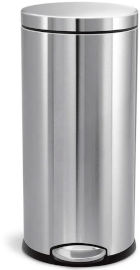 SimpleHuman פח דוושה עגול נירוסטה 30 ליטר סימפלהיומן  ארה"ב