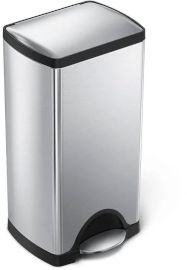 SimpleHuman פח דוושה מלבני נירוסטה 30 ל' סימפלהיומן  ארה"ב