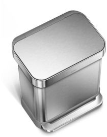 SimpleHuman פח דוושה רחבה נירוסטה 55 ליטר מבית ארה"ב