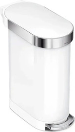 SimpleHuman פח דוושה צר לבן 45 ל' NG (N). סימפלהיומן
