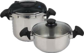 Be Unique סט סירי לחץ נירוסטה 4 חלקים 5L 7L ומכסה DREAM CHEF