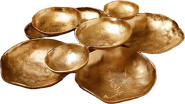 Be Unique כלי הגשה מחולק עשוי BRASS בצבע זהב מיוחד 62X50X9