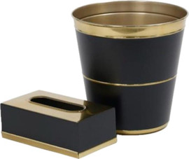 Be Unique סט פח וקופסא לטישו עשוי BRASS שחור ושילוב זהב