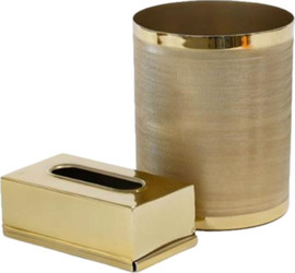Be Unique סט פח וקופסא לטישו עשוי BRASS בגוון זהב יוקרתי