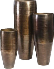 Be Unique סט 3 מעמדים לעציצים עשויים BRASS זהב עתיק מיוחד