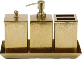 Be Unique סט אמבטיה ומקלחת 4 חלקים עשוי BRASS בצבע זהב יוקרתי