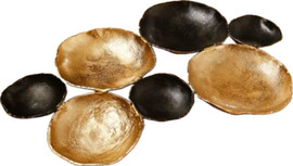Be Unique כלי הגשה מחולק עשוי BRASS בצבע שחור וזהב 69X46X5