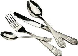 Be Unique סט סכו"ם 24 חלקים עשוי נירוסטה בגוון כסף מט מיוחד