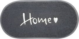 Be Unique שטיח כניסה לבית דגם מורגן עשוי PVC אפור וכיתוב HOME לבן