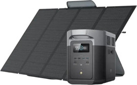 Ecoflow סט תחנת כוח ניידת 2400W כולל פאנל סולארי מתקפל Ecoflow 400W אקופלואו EF DELTA 2MAX + 400FOLD