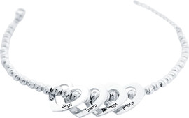 BL jewelry צמיד חרוזים תליוני לב חלולים BL jewelry בל ג׳ולרי חרוזים כסף 925