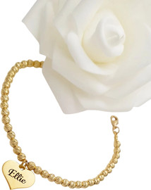 BL jewelry צמיד חרוזים קלאסי בשילוב תליוני לבבות BL jewelry בל ג׳ולרי חרוזים קלאסי - ציפוי זהב