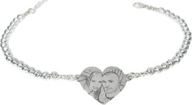 BL jewelry צמיד חרוזים בשילוב תליון תמונה BL jewelry בל ג׳ולרי חרוזים תליון תמונה - כסף 925
