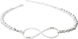 BL jewelry צמיד חרוזים אינפינטי BL jewelry בל ג׳ולרי חרוזים אינפינטי - כסף 925