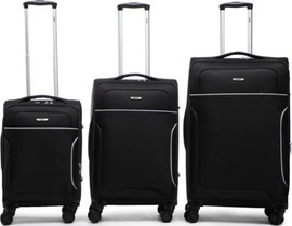 FOGG סט 3 מזוודות בד 20", 24" ו-28" Fogg פוג Dover Fogg 28/24/20 שחור