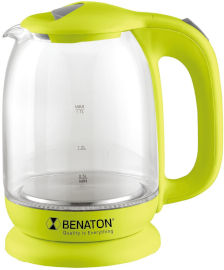 Benaton קומקום זכוכית 1.7 ליטר עוצמתי - ירוק BT-8025