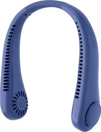 פלד יבוא ושיווק מאוורר צוואר נייד ונטען (USB) – ללא להבים, שקט וקל צבע כחול