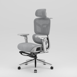 פלד יבוא ושיווק כסא משרדי ארגונומי PRIME 929 – משענות יד 6D, הדום רגליים ותמיכה אורטופדית מלאה צבע אפור