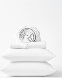 AG סט זוגי פרימיום סאטן - white