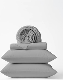 AG סט מיטה וחצי פרימיום סאטן - Slate Gray