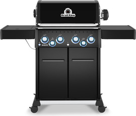 Broil King גריל גז 5 מבערים כולל כירת צד ושיפוד מסתובב Baron 590 70,000 BTU שחור מבית המותג הקנדי Broil King