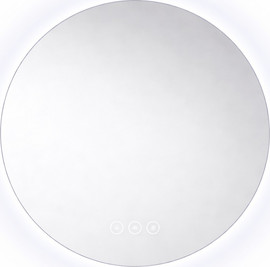 ISRAELI GLASS מראה לאמבטיה עם תאורת LED ומפיג אדים + Bluetooth – ללא מסגרת עגולה