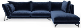 HOUSE DESIGN ספה פינתית מבד RANGE ROVER קטיפתי בעיצוב מדהים - דגם איטליה - צבע שחור