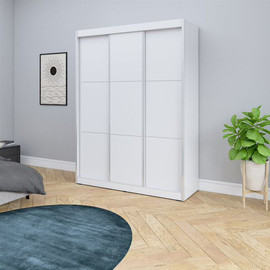 HOUSE DESIGN ארון בגדים עם הזזה 3 דלתות רוחב 1.80 מ' - דגם הראל 2024 -צבע בטון כהה 8001