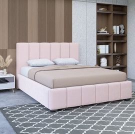 HOUSE DESIGN מיטה זוגית מרופדת בעיצוב מודרני - דגם ג'וי - צבע ורוד