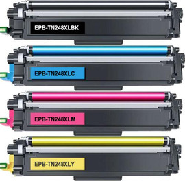 BROTHER סט טונרים תואמים BROTHER TN248XL (תפוקת שחור ל-3,000 דף, כל צבע 2,300 דף )