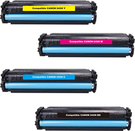 CANON סט טונרים תואמים Canon CRG 045H(תפוקת דפים בשחור 2,800 דף, בצבע 2,200 דף)
