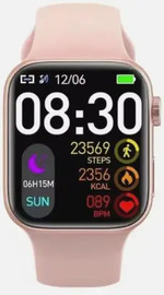 FreeDio שעון חכם מרובע Z86 PRO MAX - כולל עברית ו 3 רצועות - צבע ורוד