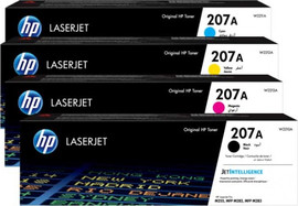 HP סט 4 טונרים מקוריים HP 207A W2210A/W2211A/W2212A/W2213A (תפוקת דפים בשחור 1,350 דף, בצבע 1,250 דף)