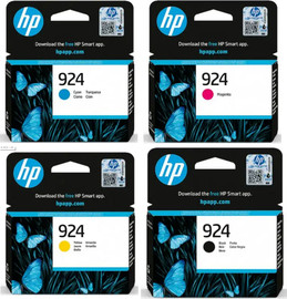 HP סט ראשי דיו מקוריים HP 924 (כל צבע 400 דף, בשחור 500 דף)