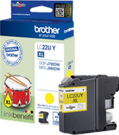 BROTHER ראש דיו צהוב מקורי Brother LC-22UY XL (1,200 דפים)