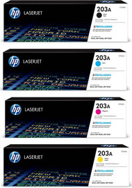 HP סט טונרים מקוריים HP CF540A-CF543A 203A (תפוקת דפים בשחור 1,400 דף, בצבע 1,300 דף)