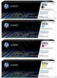 HP סט טונרים מקוריים HP CF540X-CF543X 203X(תפוקת דפים בשחור 3,200 דף, בצבע 2,500 דף)