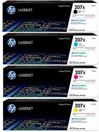 HP סט 4 טונרים מקוריים HP W2210X/W2211X/W2212X/W2213X 207X(תפוקת דפים בשחור 3,150 דף ובצבע 2,450 דף)