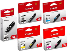 CANON סט ראשי דיו מקוריים Canon PGI-550BKXL + CLI-551XL