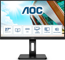 AOC מסך מחשב AOC U27P2CA (27 אינצ') 4K Ultra HD LED