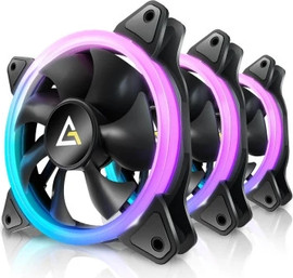 Antec מאווררי Antec Neon 120 ARGB PWM 3x עם בקר NEON120ARGB3PK בצבע שחור