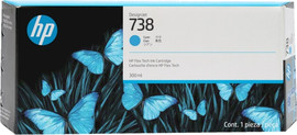 HP מילוי דיו ציאן HP 738 300-ml Cyan DesignJet Ink Cartridge, 676M6A