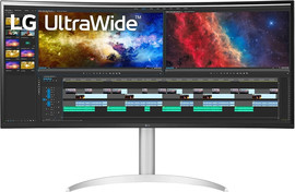 LG מסך מחשב קעור LG 37.5" UltraWide IPS QHD 75Hz 5ms 2300R 38BQ85C-W בצבע שחור