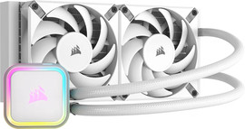 Corsair קירור נוזלי למעבד Corsair iCUE H100i RGB ELITE 240mm בצבע לבן