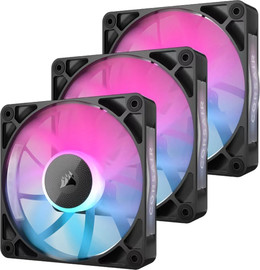 Corsair ערכת מאווררים Corsair iCUE LINK RX120 RGB PWM 120mm 3x Fan Starter Kit בצבע שחור