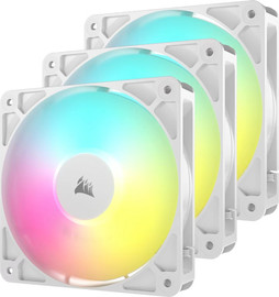 Corsair ערכת מאווררים Corsair RS120 ARGB 120mm PWM - Triple Pack בצבע לבן